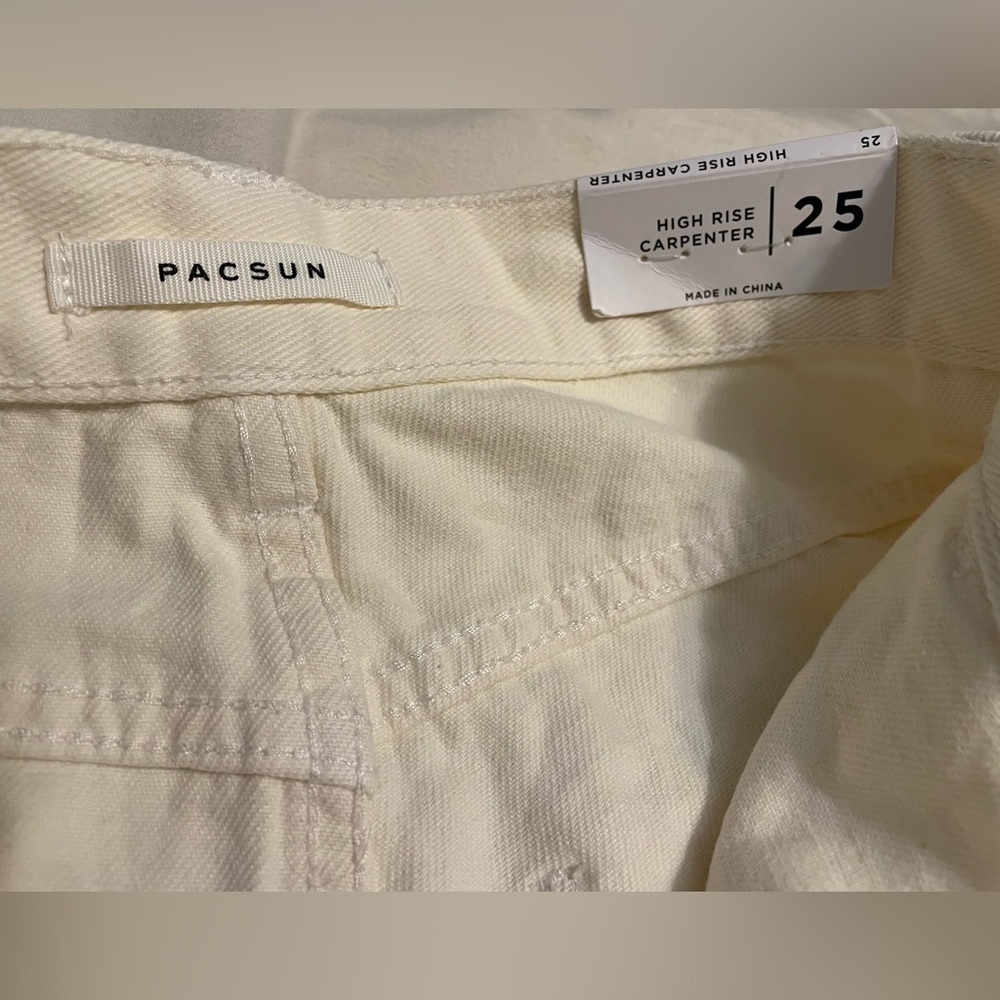 Pacsun Graphic Skate Cargo Sketchbook Trousers In Off White Size 25 - Picture 11 of 13